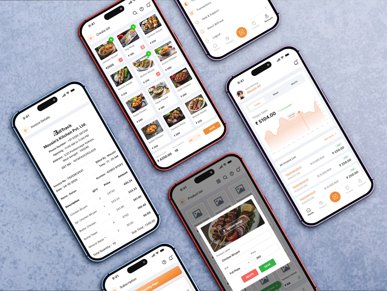 Billtrack App Showcase Mockup