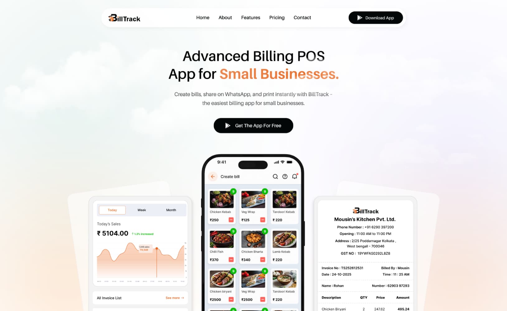 Billtrack Landing Showcase Mockup